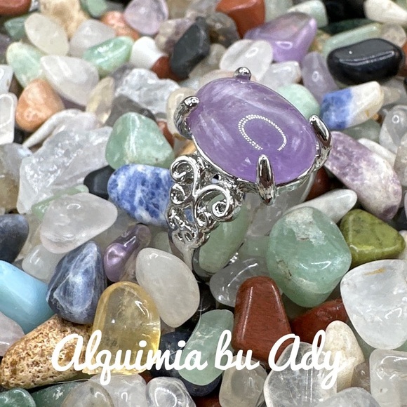 Amethyst silver Victorian gem ring - Picture 1 of 9